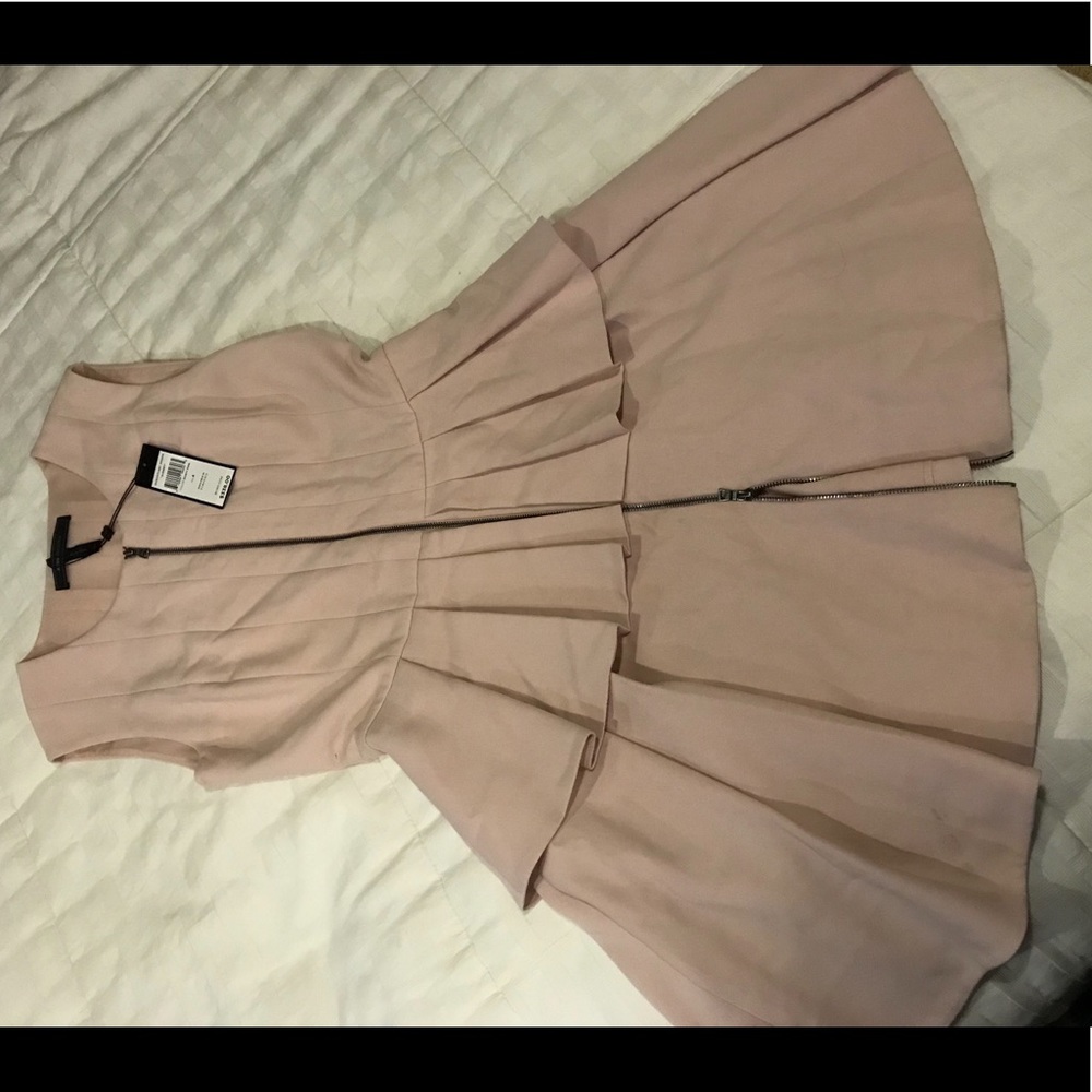 BCBG Audrey Sleeveless Pleated Peplum Dress